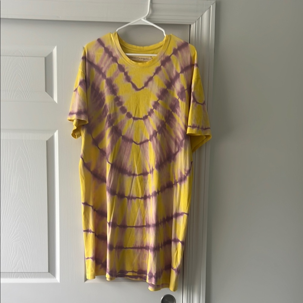 Yellow and Purple Tie-Dye T-Shirt - Picture 2 of 5